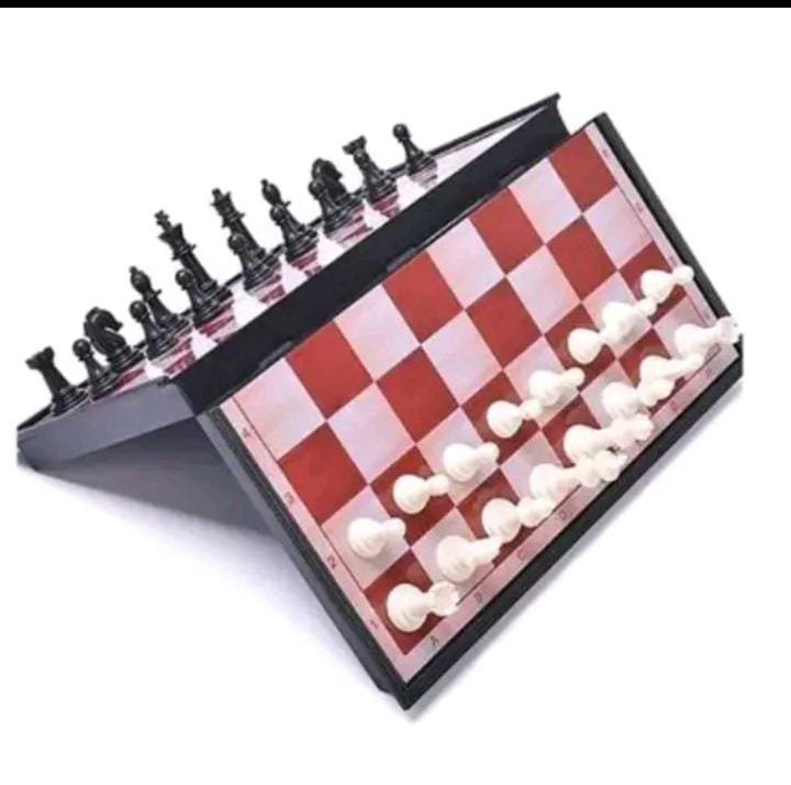 Chess Bag Magnetic Chess Board - Foldable Brown Chess Board Game Magnetic & Foldable Travel Chess
