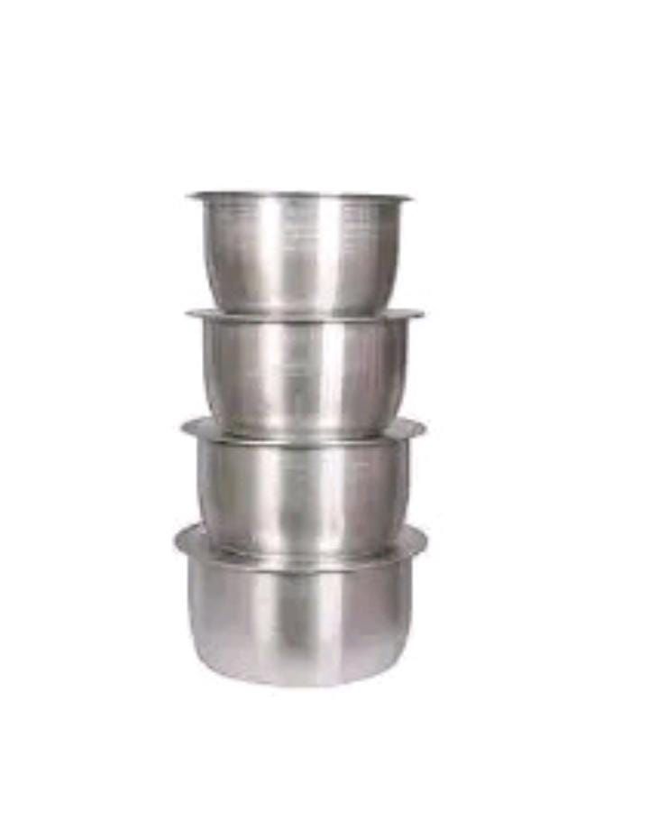 Generic 4Pcs Set Of Stainless Aluminum Sufuria Size 1 2 3 4 - No Lids