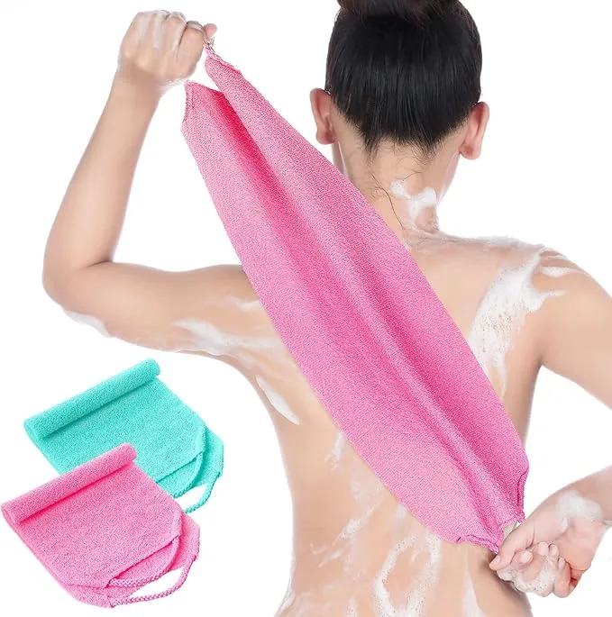 Back scrubber Japanese Beauty Skin Bath Wash Cloth Towel Anti-Shrink 1pc Japanese Korean Asian African Exfoliating Bath Washcloth Mitt Scrub For Body Luffa Loofah Premium Viscose Rayon Onsen Towel