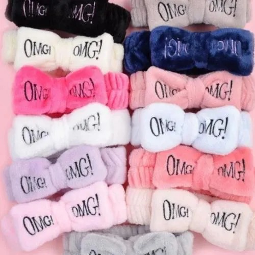 OMG Head Band Microfiber Bow Tie Headbands Make up Headband Spa Bandeau Hair Band Bowknot Wrap Hair