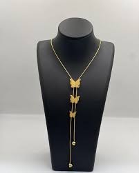 Stainless Steel Gold Stylish Necklaces- beautiful .butterfly gold neccklace for women and girls