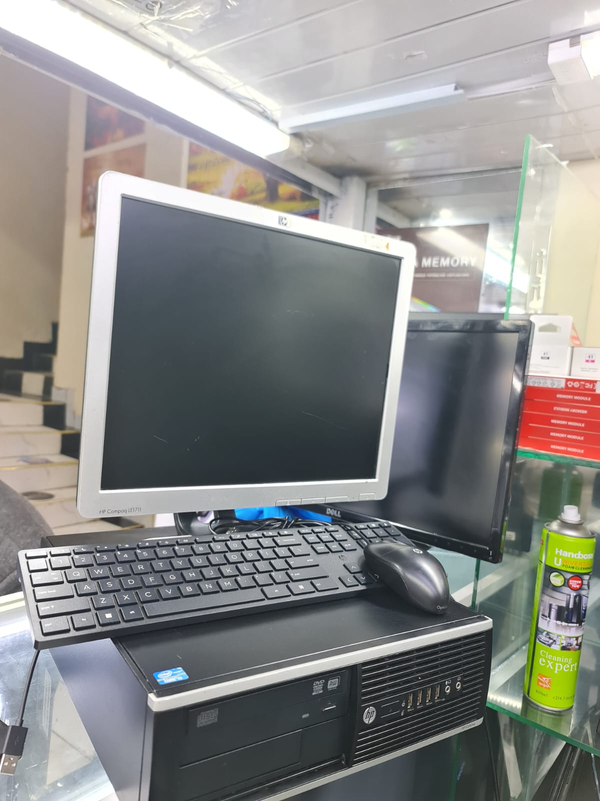 Refurbished HP COMPAQ INTEL CORE I5-8GB RAM, 500GB HDD-3.0GHz Desktop computer + 17" Monitor-Black,windows 10 office 2016 pre installed