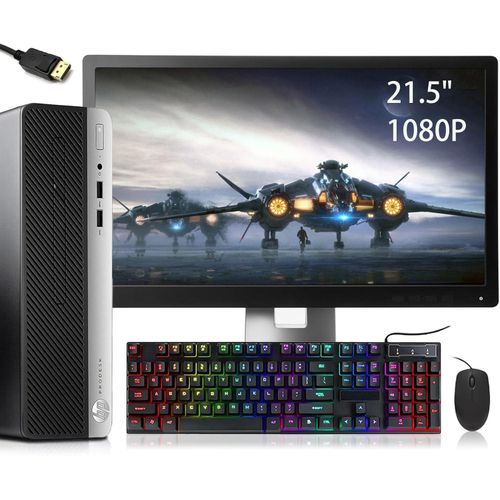 HP Refurbished ProDesk 600 G4 Core I5 8GB 500GB SSD 9TH Gen Business SFF Desktop CPU + 20 Inch Monitor (6 Months WRTY)