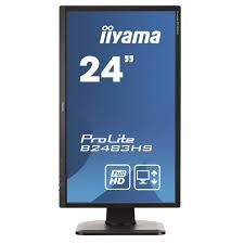 iiyama ProLite E2410HDS 24-Inch Full HD WIDESCREEN Monitor – 1920x1080 LED Display, DVI/HDMI/VGA, Fast 2ms Response Time – Energy Efficient Office WITH FREE HDMI AND POWER CABLE AND INBUILT SPEAKERS