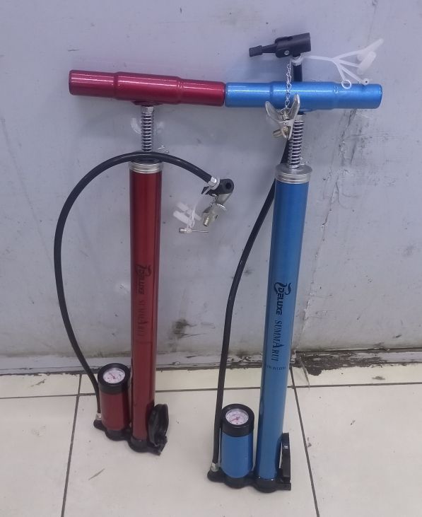 Dual-Color High-Pressure Bicycle Floor Pump with Gauge