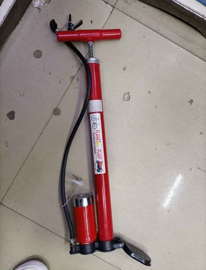 Dual-Color High-Pressure Bicycle Floor Pump with Gauge