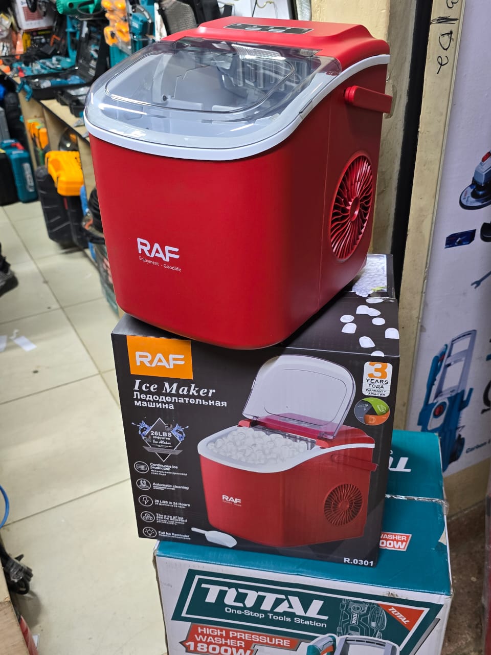 AUTOMATIC RAF ICE CUBE MAKER MACHINE 
12KGS/24 HRS