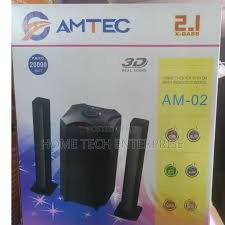 🎶 AMTEC AM-02 2.1 X-Bass Home Theater System – 20,000W PMPO, 3D Surround Sound, Bluetooth, USB, SD, FM, AUX, Remote Control for Ultimate Audio Experience 🎧