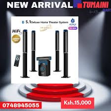 Nunix 5.1 Deluxe Home Theater System – Powerful Sound, Bluetooth, HiFi, 5D Surround, 48000W PMPO, USB, FM Radio, Remote Control – NU-8806