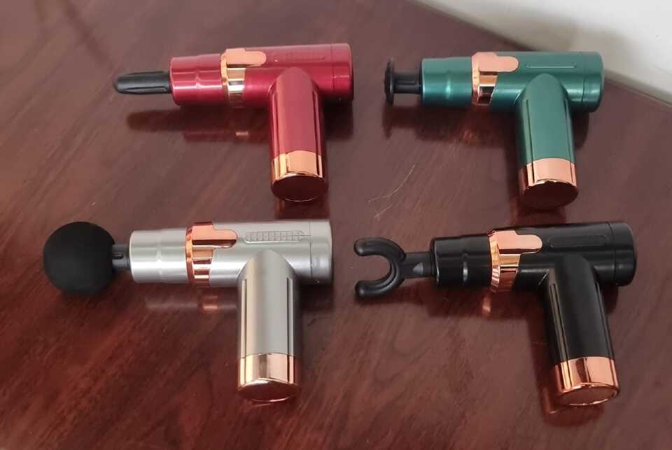 💆‍♂️ Massage Gun – 6-Speed, 4 Head Options, Rechargeable, Deep Tissue Relief, Available in 4 Colors with Golden Ring ✨