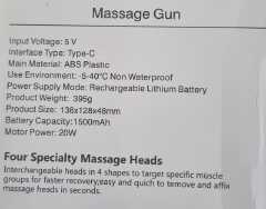 💆‍♂️ Massage Gun – 6-Speed, 4 Head Options, Rechargeable, Deep Tissue Relief, Available in 4 Colors with Golden Ring ✨