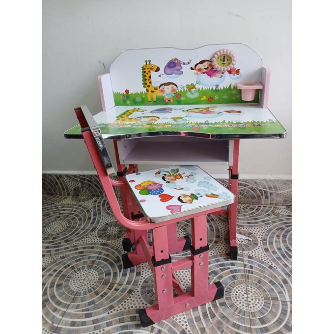 Adjustable Kids Study Table & Chair Set – Ergonomic, Durable, Fun, with Storage, Height-Adjustable Desk & Comfortable Chair for Studying, Writing & Creativity
