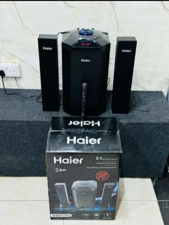 🔥🎶 [LIMITED OFFER] Haier 2-in-1 Home Theater Sound System 🔊 – Super Bass 💥 | Bluetooth, FM & USB Ready 📻📲 | Rich Surround Sound 🎧 | Sleek Design 🖤 | The Ultimate Audio Experience for Your Home