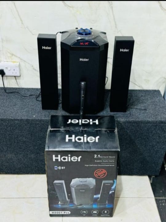 🔥🎶 [LIMITED OFFER] Haier 2-in-1 Home Theater Sound System 🔊 – Super Bass 💥 | Bluetooth, FM & USB Ready 📻📲 | Rich Surround Sound 🎧 | Sleek Design 🖤 | The Ultimate Audio Experience for Your Home