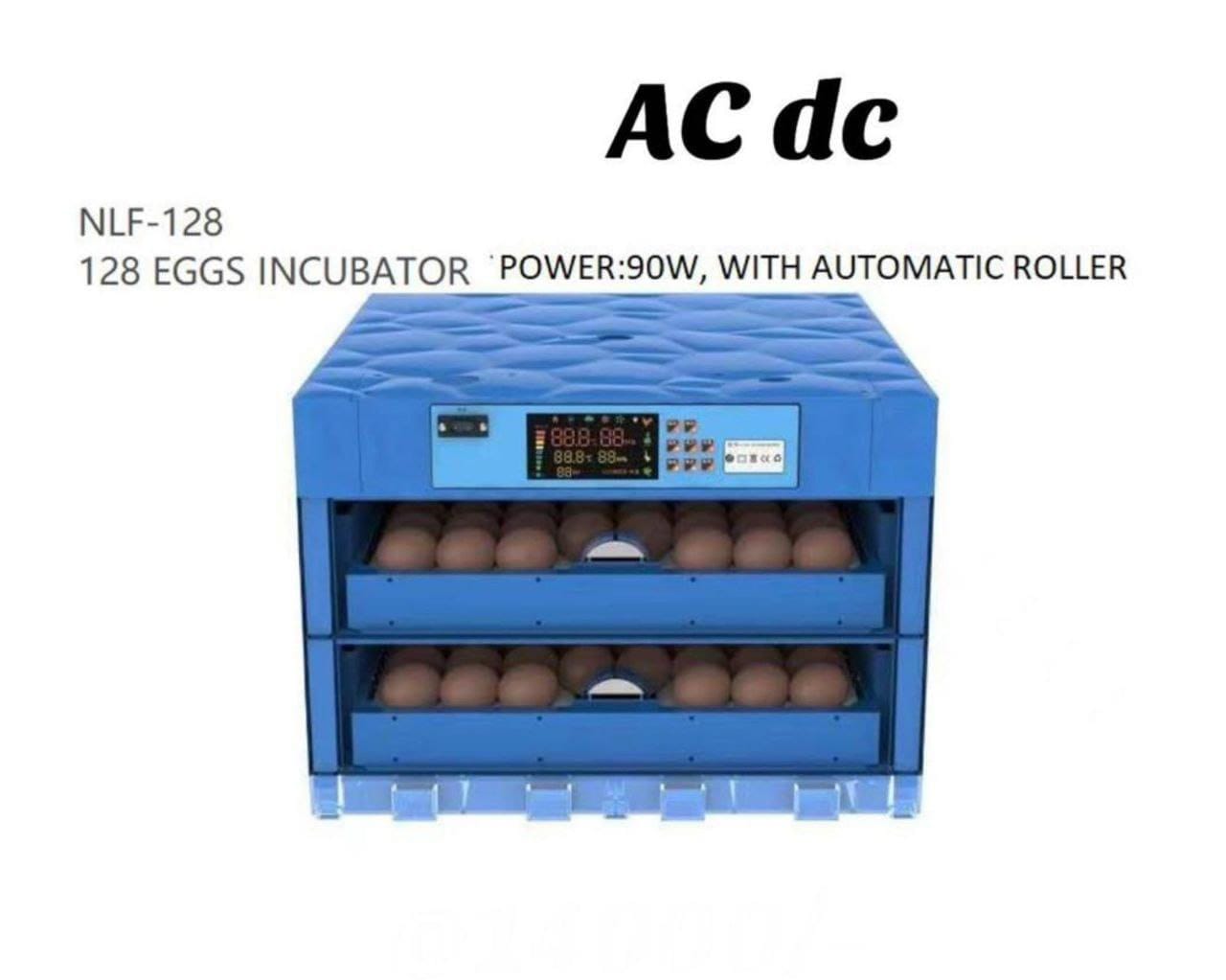 🐣 Automatic Egg Incubator NLF Series – 64 Eggs 🥚 with Digital Display 🔄 AC/DC Dual Power + Auto Roller