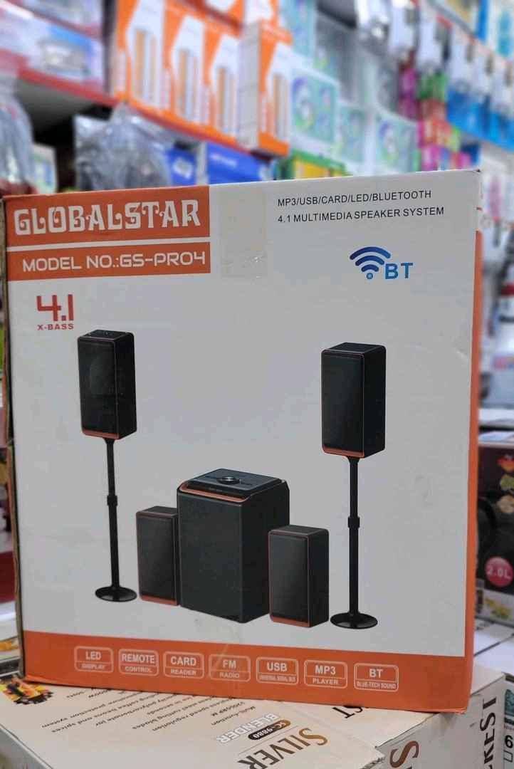 Globalstar GS-PRO4 4.1 Channel Multimedia Speaker System 🔊🔥 | Bluetooth | USB/SD | FM Radio | LED Lights ✨ | Deep X-Bass | Remote Control