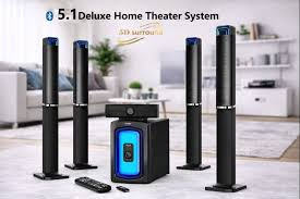 NUNIX 8809 5.1 Deluxe Home Theater System 🔊🎶 | Bluetooth, LED Lights, FM Radio | 12000W PMPO | Remote Control