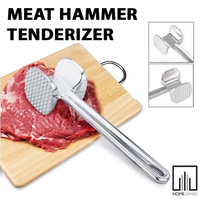 Meat Tenderizer 1 pcs Aluminium Mallet Dual-Sided - Tenderizer Tool Kitchen Pounder - Home Hammer for Tenderizing Ice Steak Stainless Veal & Chicken Safe Beater