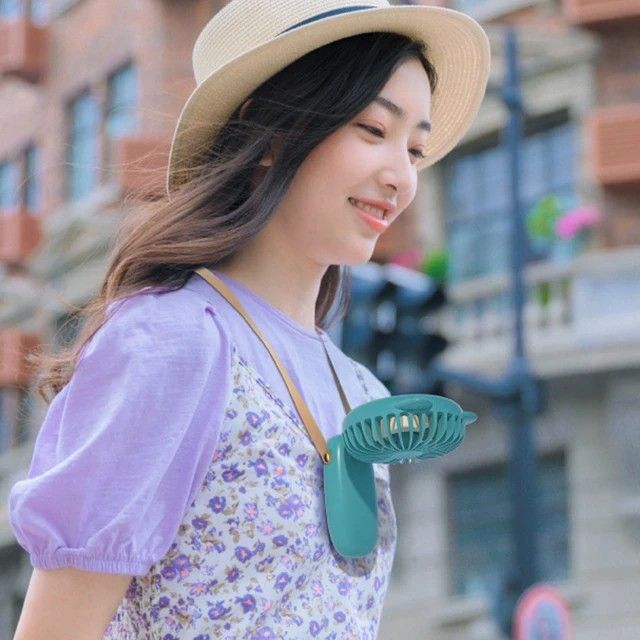 Mini Folding Electric Fan with strap, for Women, Girls & Kids. Portable Cat Ear Fan, USB Rechargeable Small Fan. Great Wedding Gift* Kindly watch video