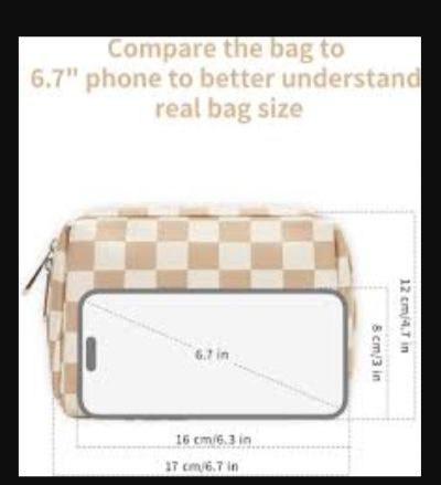 Women's Simple Style Checkerboard pattern Cosmetic travel Large bag, Checkered Makeup Bag Preppy Cosmetic Makeup Pouch, Personalized Travel Toiletry Bag, Organizer Cute Makeup Brushes Storage Bag for