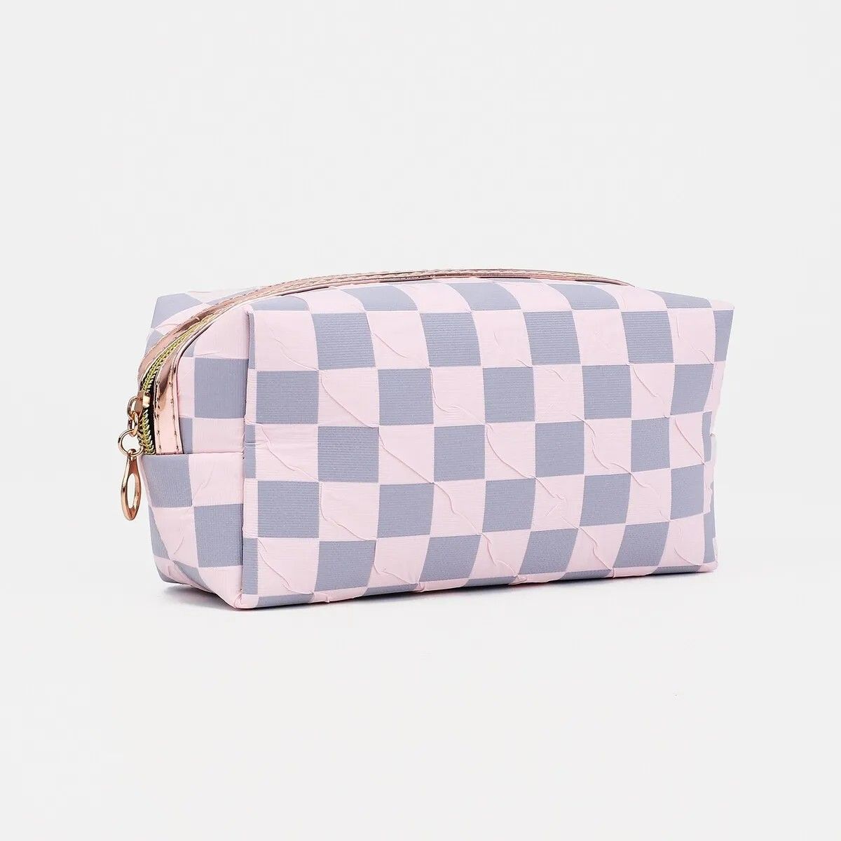 Women's Simple Style Checkerboard pattern Cosmetic travel Large bag, Checkered Makeup Bag Preppy Cosmetic Makeup Pouch, Personalized Travel Toiletry Bag, Organizer Cute Makeup Brushes Storage Bag for