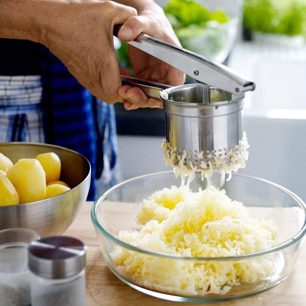 Potato Masher Ricer Press Mashed Potatoes Stainless Steel Crushing Potatoes Puree Fruit Vegetable Juicer Press Maker Tool*Good for making food for Babies also
