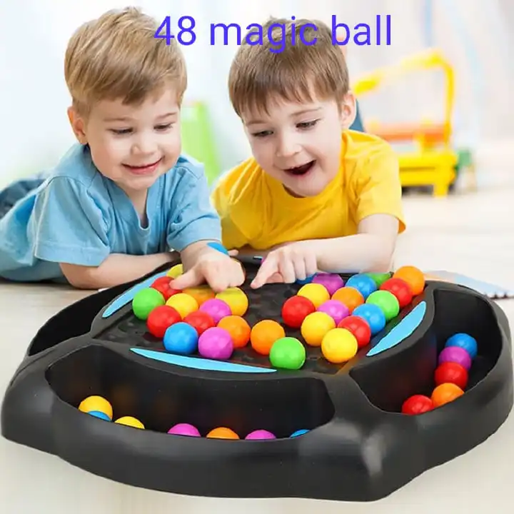 48 ball beads game, Puzzle Magic, Chess Board Games Rainbow Ball Elimination Toy ,Logical Thinking ,Educational, Interactive Matching Play Toy for Kid and  Parent