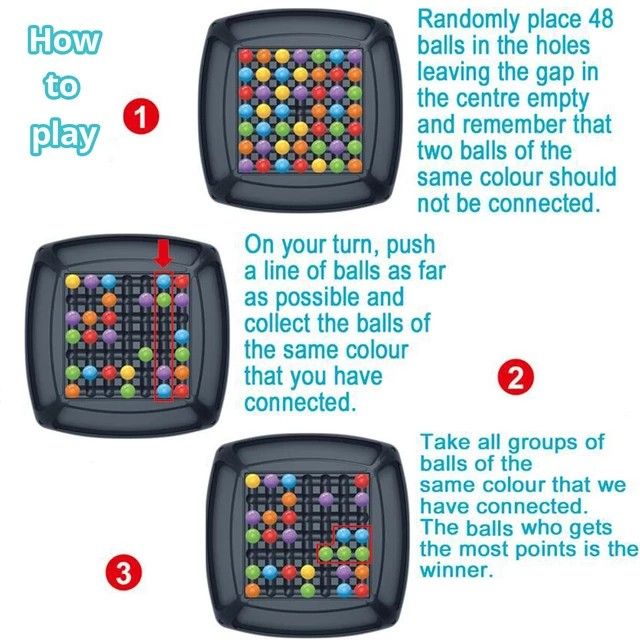 48 ball beads game, Puzzle Magic, Chess Board Games Rainbow Ball Elimination Toy ,Logical Thinking ,Educational, Interactive Matching Play Toy for Kid and  Parent