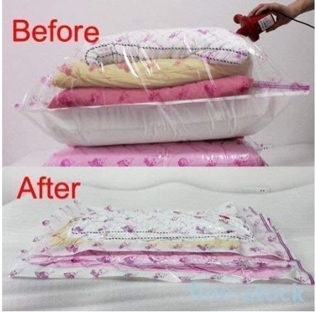 Vacuum Compressed Space Saver Storage Bags Ideal for Clothes, Duvets, Bedding, Pillows, Curtains and Travelling : 2 sizes:💫🌟70×100cm 💥80x110cm