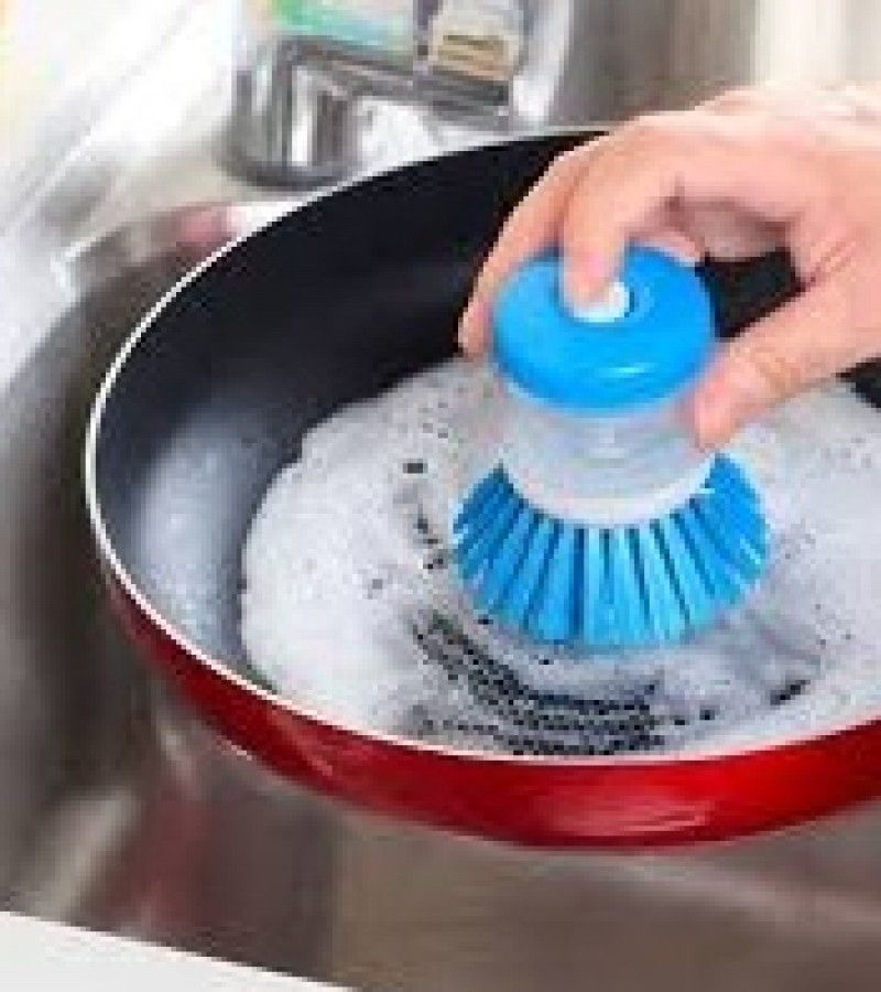 Get the New Dish Wash Brush with Auto Soap Dispenser , Designed for Effortless Cleaning and Maximum Convenience. Just Press to Release Soap and Scrub Away Grease with Ease.