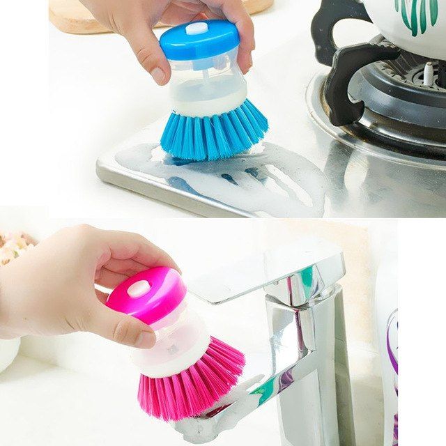 Get the New Dish Wash Brush with Auto Soap Dispenser , Designed for Effortless Cleaning and Maximum Convenience. Just Press to Release Soap and Scrub Away Grease with Ease.