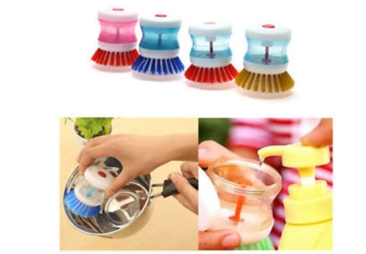 Get the New Dish Wash Brush with Auto Soap Dispenser , Designed for Effortless Cleaning and Maximum Convenience. Just Press to Release Soap and Scrub Away Grease with Ease.