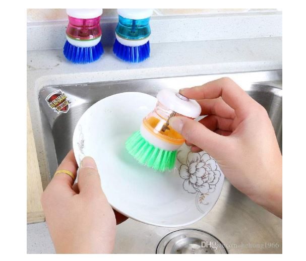 Get the New Dish Wash Brush with Auto Soap Dispenser , Designed for Effortless Cleaning and Maximum Convenience. Just Press to Release Soap and Scrub Away Grease with Ease.