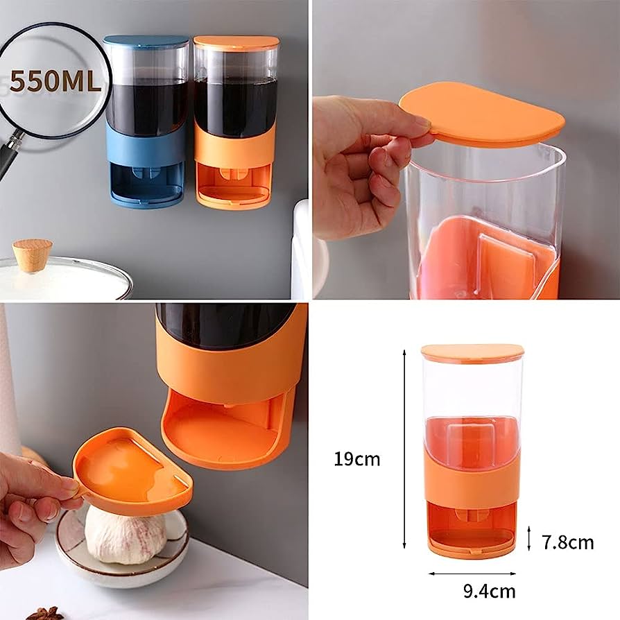 550ml wall mounted oil, spices or seasoning pot - KINDLY WATCH THE VIDEO FOR  BETTER DEMONSTARATION .