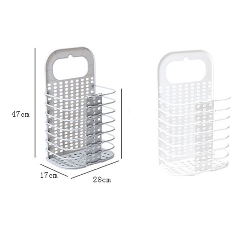 Foldable laundry basket now available ,Keep your space tidy with this foldable laundry basket, available in gray and white, measuring 28x17x47cm—perfect for compact, stylish storage.