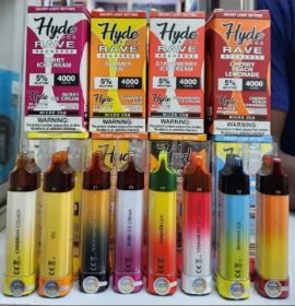 Hyde Edge Rave Disposable  <APE,, 4000 Puffs, 50mg (5%) Nicotine, Rechargeable, Prefilled, Draw-Activated, Single-Use Electronic Vaping Device. OFFER PER PIECE