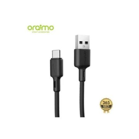 Oraimo Type-C Fast Charging Cable – Durable, High-Speed USB-C Charger for Android, Tablets, Power Banks, and More with Tangle-Free Design, Reinforced Connectors, and Efficient Data Transfer.
