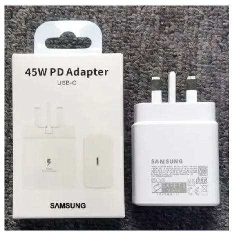 Samsung 45W USB-C Fast Charger Adapter, Compatible with Galaxy A15, A25, A05s, S20 FE, S23 FE, and All Type-C Devices – Type-C Output for USB-C to USB-C Cables
