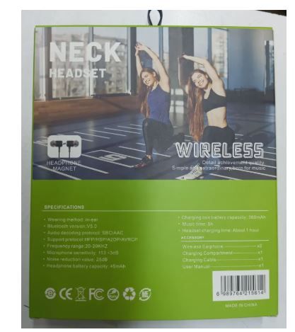 Wireless Bluetooth Neckband Earphones with Deep Bass, Comfortable Earbuds, and Flexible Neckband Design – Lightweight, Sweat-Resistant, In-Ear Headphones for Music and Calls.