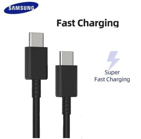 Samsung 25W Super Fast Charging 5A USB-C to USB-C Cable – Original Samsung 25W Charger Cable for Galaxy A14, A24, A34, A54, S21, S22, S23, S24, Note, and Other Type-C Devices