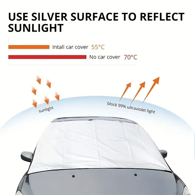 Premium Car Sunshade & Dust Cover Winter,Universal UV, Snow, Rain Protection, Waterproof Durable Shield for Windshield & Windows Indoor/Outdoor Use,Car Winter Sunshade Dust Cover Shield Univers