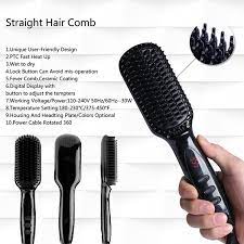 Electric Hair Straightener Brush Iron Hot Comb - The heated comb can be adjustable to different hair types according to temperature, The heated comb transmits uniform ceramic heat without damage