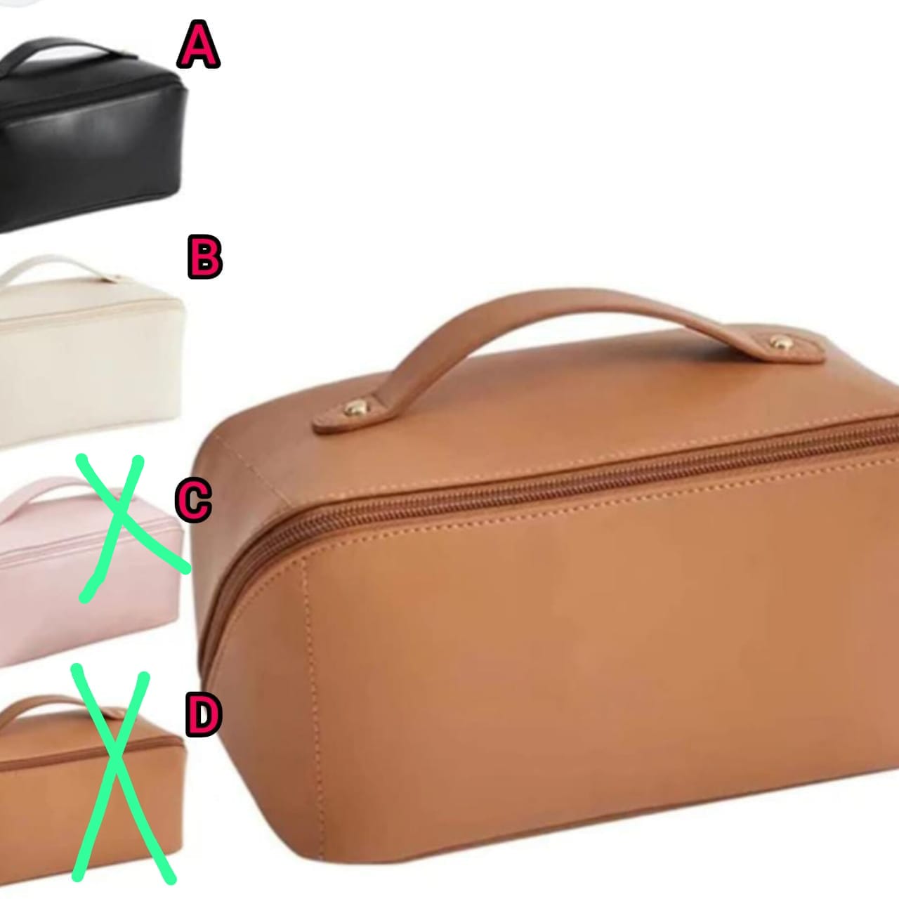 Pu leather cosmetic pouch bag ,Cosmetic Bag for Women Minimalism Makeup Bag for Daily Use Portable Storage Purse Small Neat Cosmetic Pouch Water-resistant Toiletry Bag for Travel