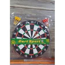 17 inches dart game. Get this 17 inches dart board set that includes 6 darts to let you have a fun time with your family and friends. This is great accessory for home and offices to relax and fun game