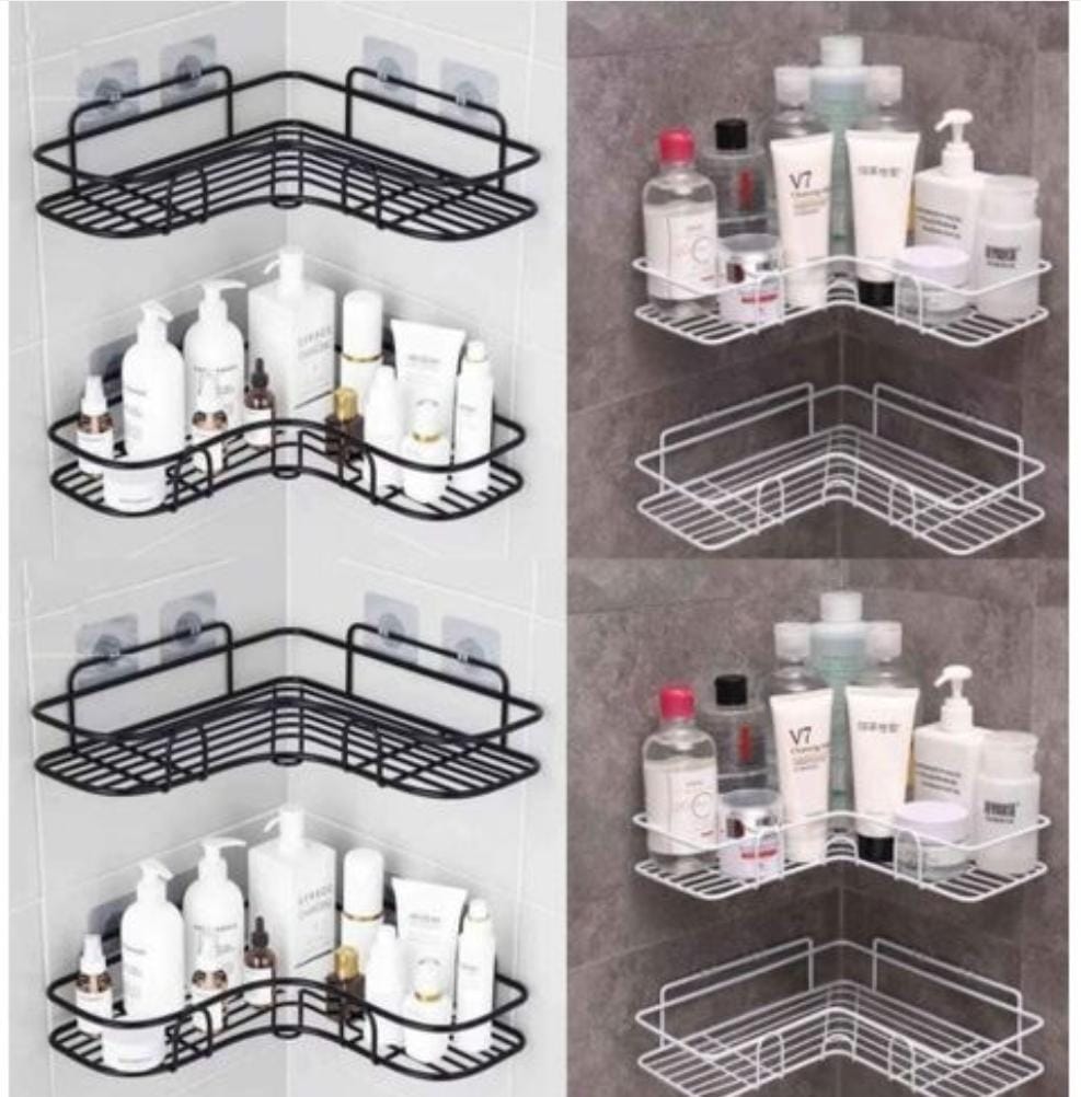 Bathroom/Kitchen/Toilet Corner Shelf Organizer Metallic Corner Triangular Bathroom/kitchen Organizer/Rack