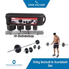 50Kg York Adjustable Cast Iron Dumbbell and Barbell Weights Set - Strength Training Equipment Home Gym Fitness