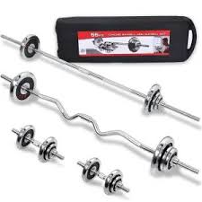 50Kg York Adjustable Cast Iron Dumbbell and Barbell Weights Set - Strength Training Equipment Home Gym Fitness