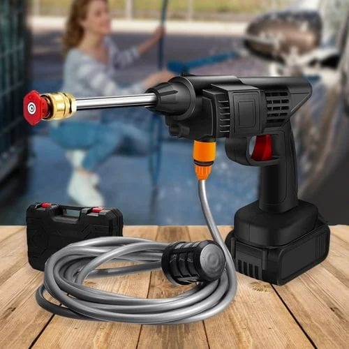 Cordless Pressure Washer/Car Washer Gun, 2 In 1 Electric Cordless Pressure Washer, Connect The 6M Water Hose/Coke Bottle, For Washing Car/Carpet/Dense Greenery