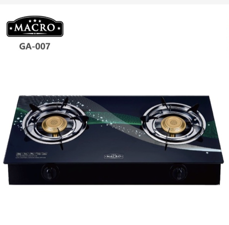 Macro 2 Burner Glass Table top Gas Stove Impulse Ignition Double Burner Saving Gas cooker