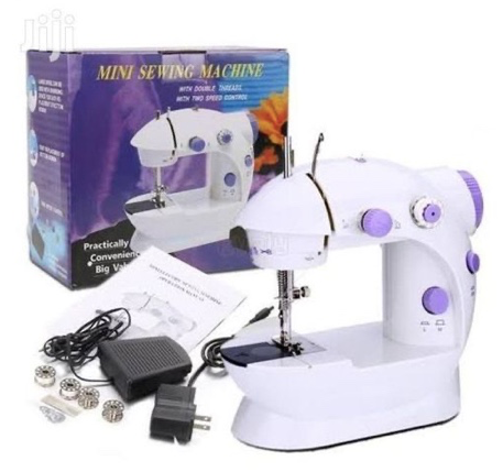 Portable Mini Sewing Machine SM-202A With Foot Pedal & Light - Household Double Thread Control,Handheld Sewing Machine Compact Electric Sewing Machine Household Mending Machine Beginner Sewing